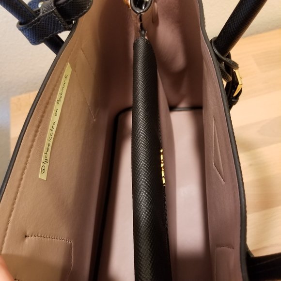 Prada Saffiano Small Double Cuir (Black/Pink) - Picture 13 of 16